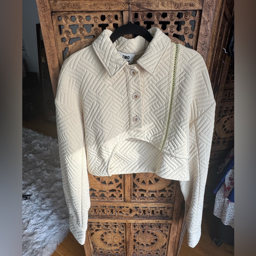 NWT Zimo cropped quilted sweatshirt size medium